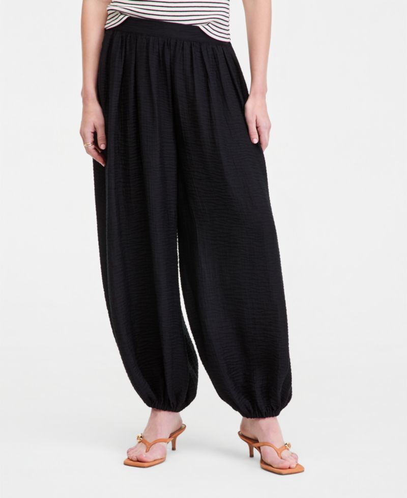 Women's High Rise Pull On Gauze Balloon Pants