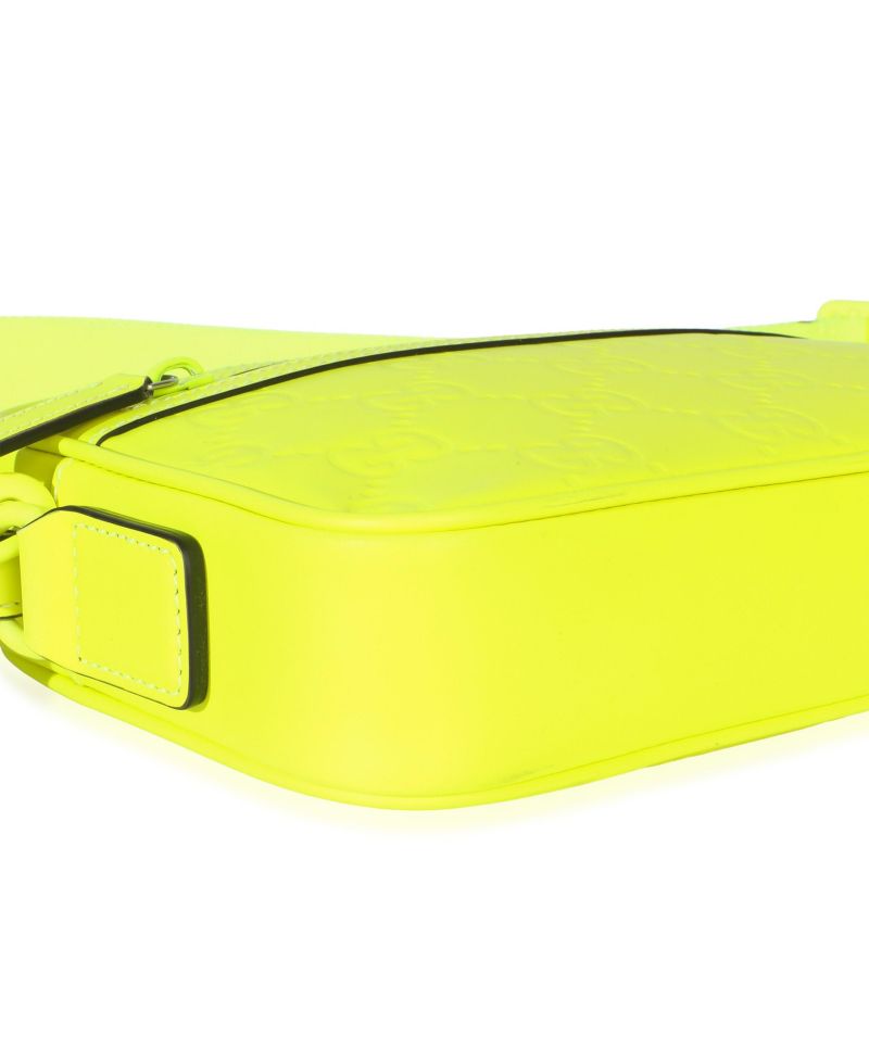 Fluorescent Yellow Rubber Effect Monogram GG Crossbody Bag