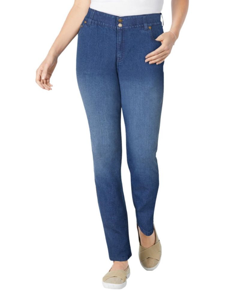 Women's Within Tall Stretch Built-in Slimming Panel Straight Leg Jeans