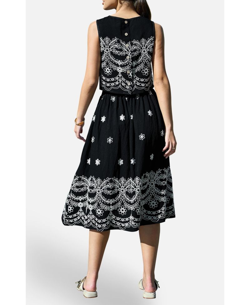 Women's Embroidered Midi Skirt
