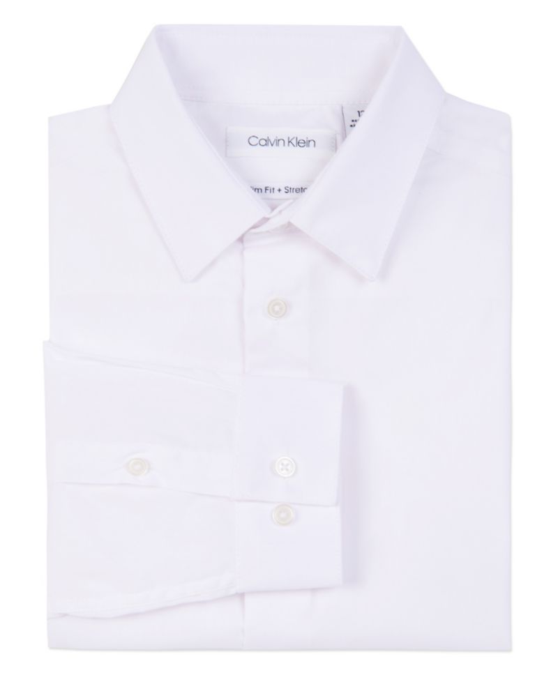 Big Boys Husky Solid Stretch Poplin Shirt