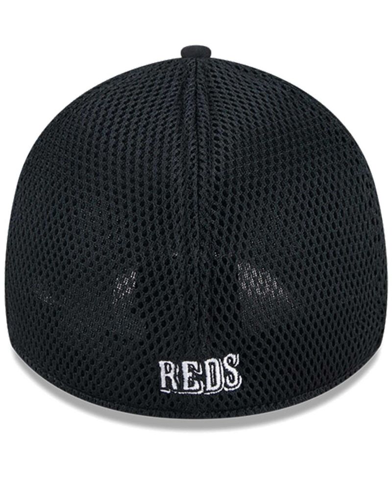 Men's Cincinnati Reds Evergreen Black White Neo 39Thirty Flex Hat