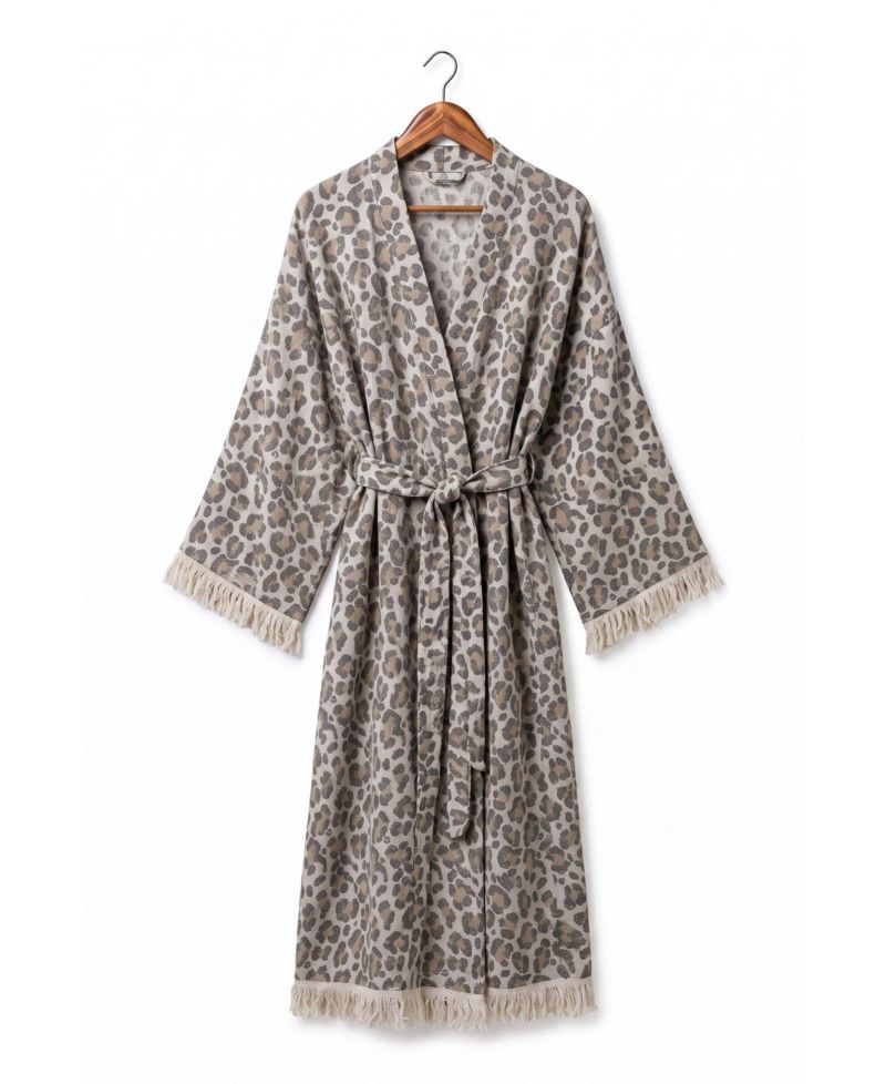 Women's Calista Handwoven-Jacquard Long-Sleeve Fringe Robe