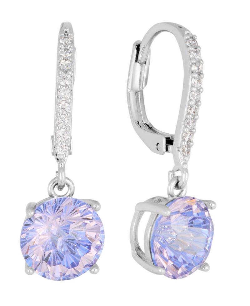 Sterling Silver Starlight Cubic Zirconia Leverback Earrings