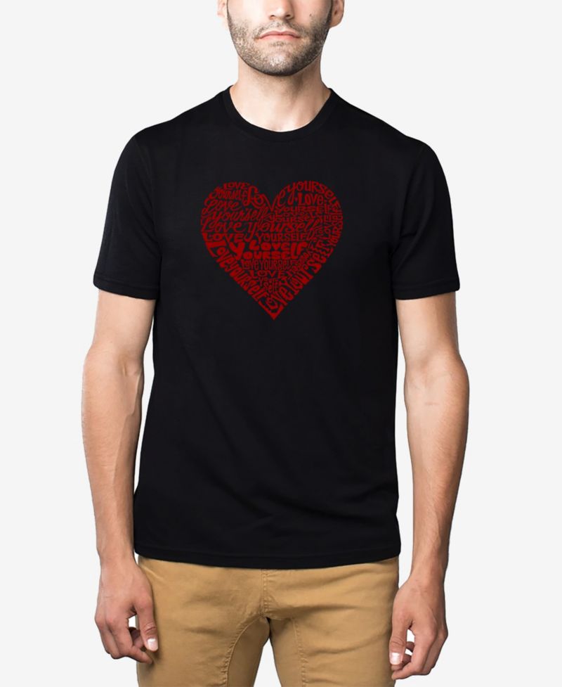 Men's Cotton/Poly Blend Word Art T-shirt - Love Yourself