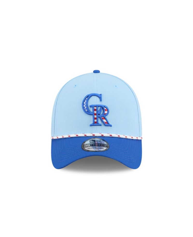 Men's Light Blue/Blue Colorado Rockies 2025 Fourth of July 39THIRTY Flex Hat