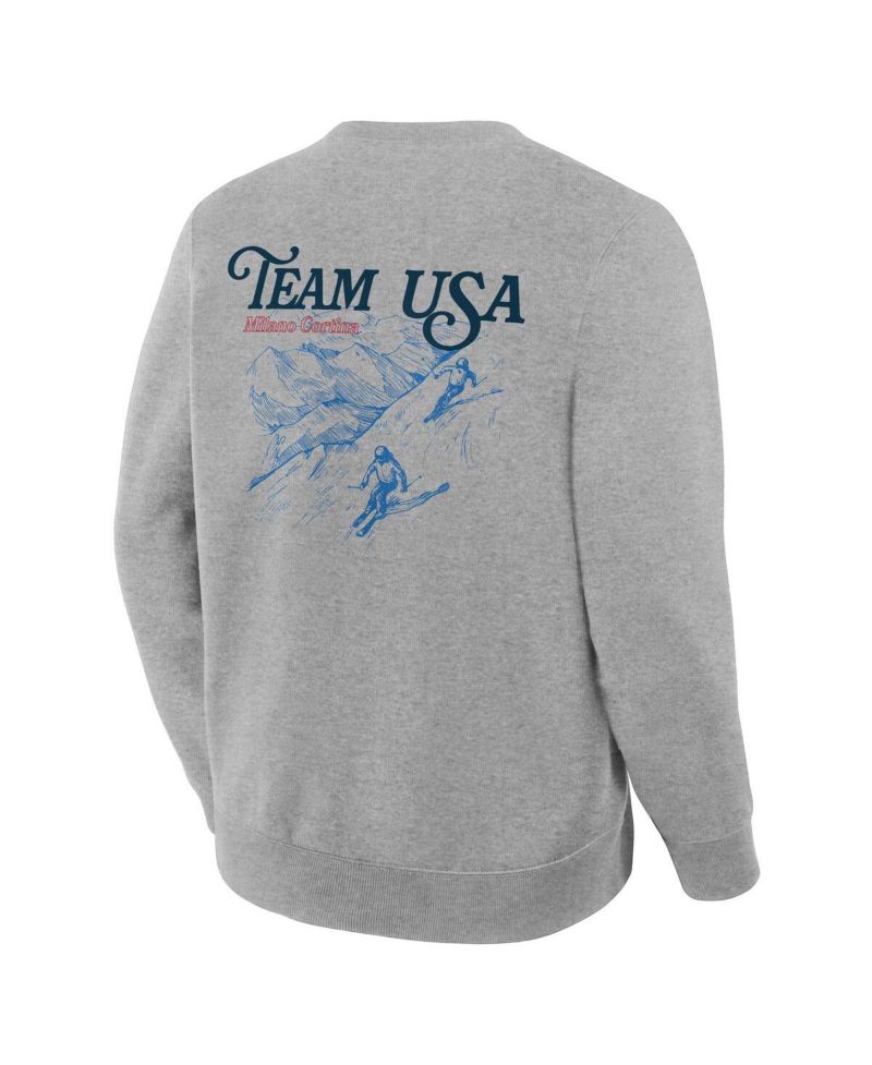 Men's Heather Gray Team USA Milano Cortina 2026 Winter Olympics Skiing Sweatshirt