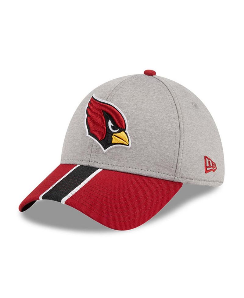 Men's Heather Gray/Cardinal Arizona Cardinals Striped 39THIRTY Flex Hat
