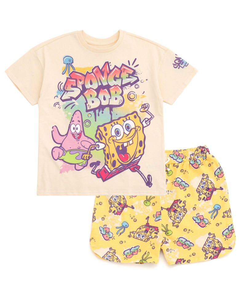 Girls T-Shirt and French Terry Shorts Outfit Set