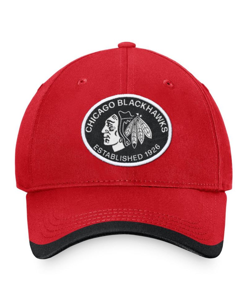 Branded Men's Red Chicago Blackhawks Fundamental Adjustable Hat