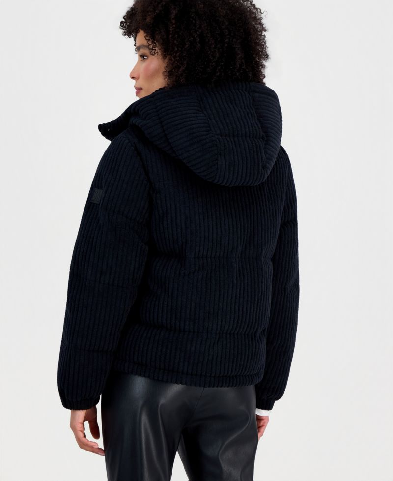 Women's Hooded Corduroy Puffer Coat