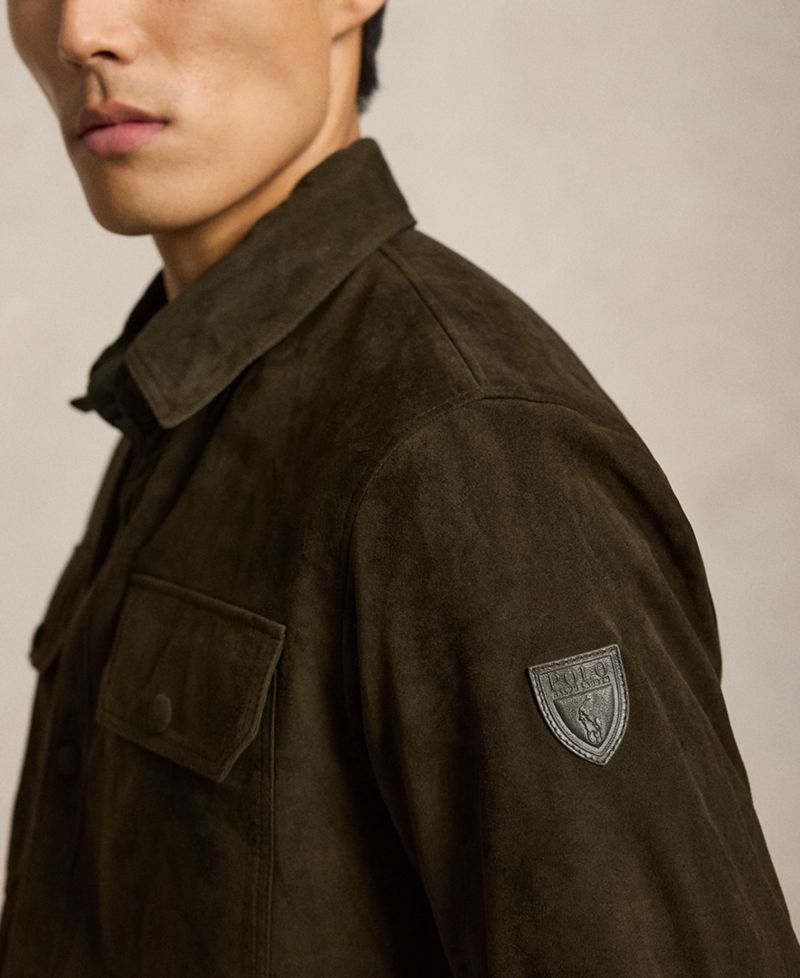 Reversible Suede-Taffeta Shirt Jacket