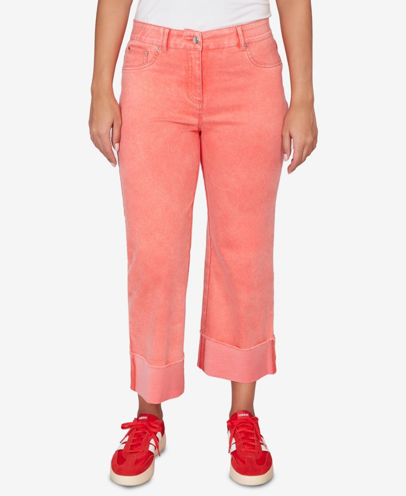 Petite Sunwashed Cuffed Colored Ankle Jeans