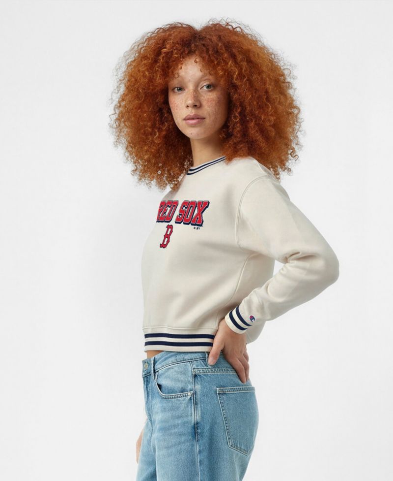 Women's Boston Red Sox Long-Sleeve Pullover Reverse Weave Sweatshirt