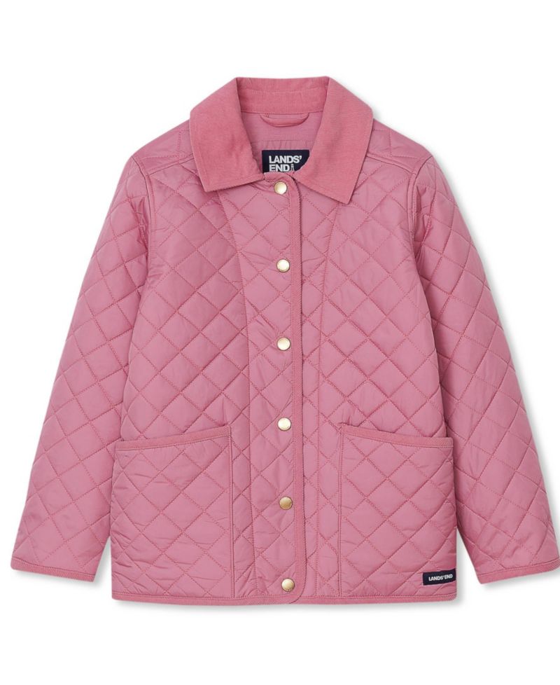 Girls' 4-16 Water-Resistant Quilted Corduroy Collar Jacket