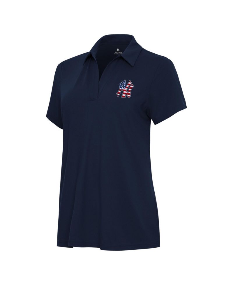 Women's Navy New York Yankees Independence Day Patriotic Logo Era Polo