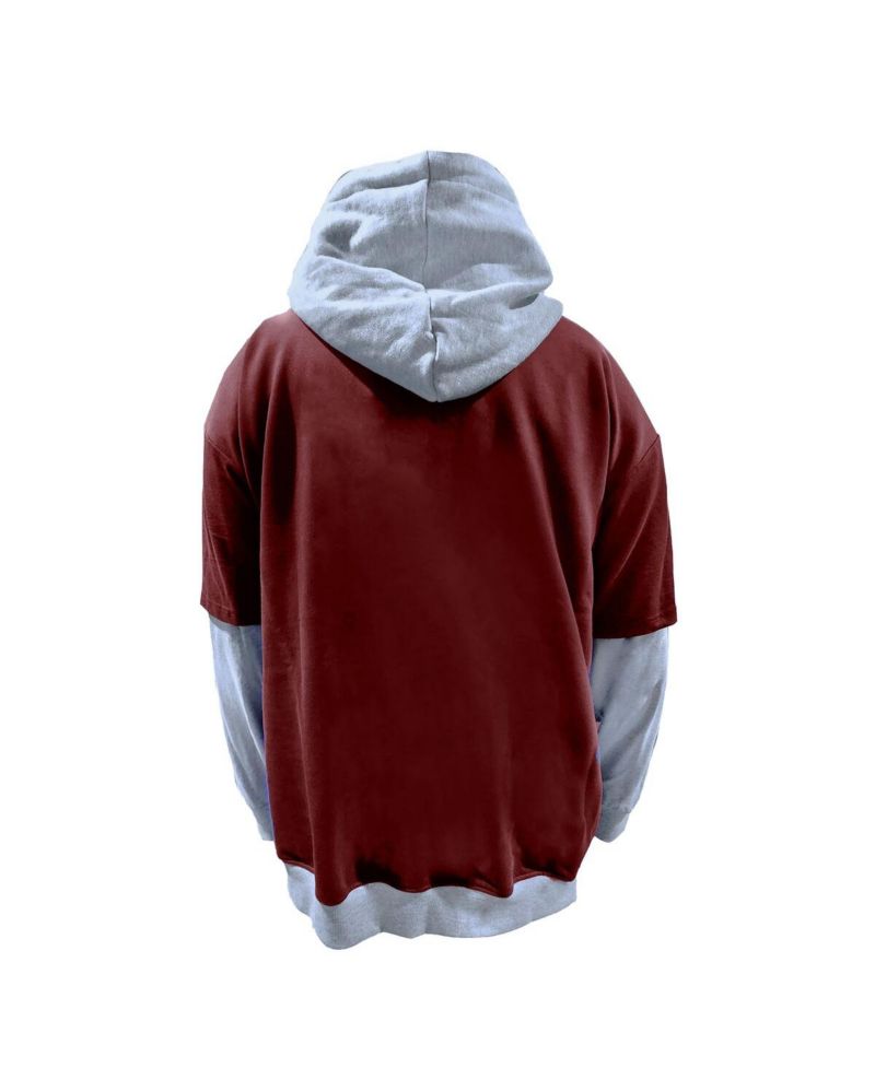 Men's Burgundy/Heather Gray Washington Commanders Big & Tall Twofer Pullover Hoodie