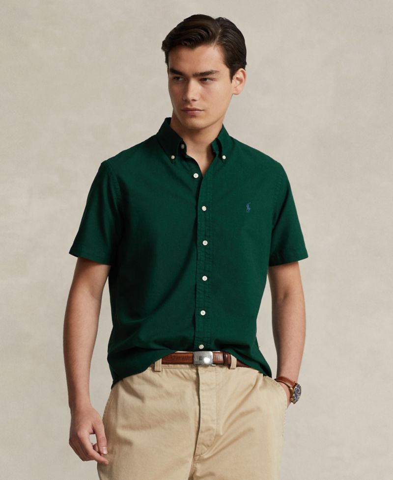 Men's Cotton Classic-Fit Garment-Dyed Oxford Shirt