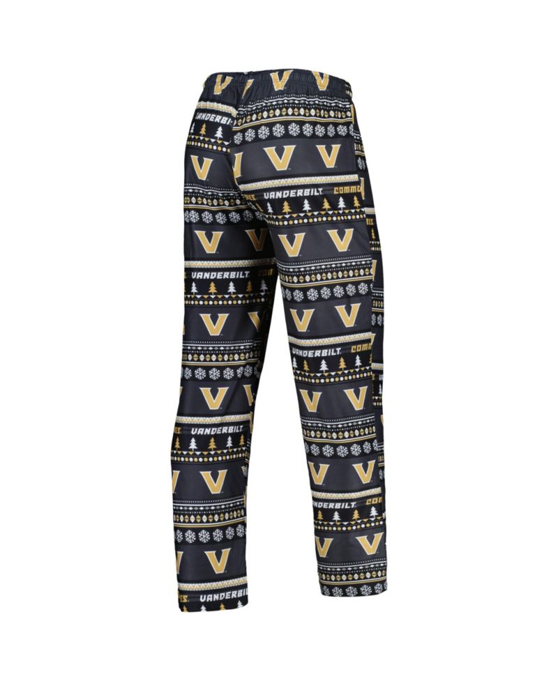Men's 2-Piece Black Vanderbilt Commodores Swivel Long Sleeve Top and Pants Sleep Set