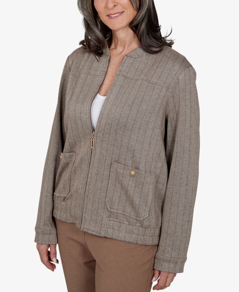 Women's Stripe Bomber Jacket