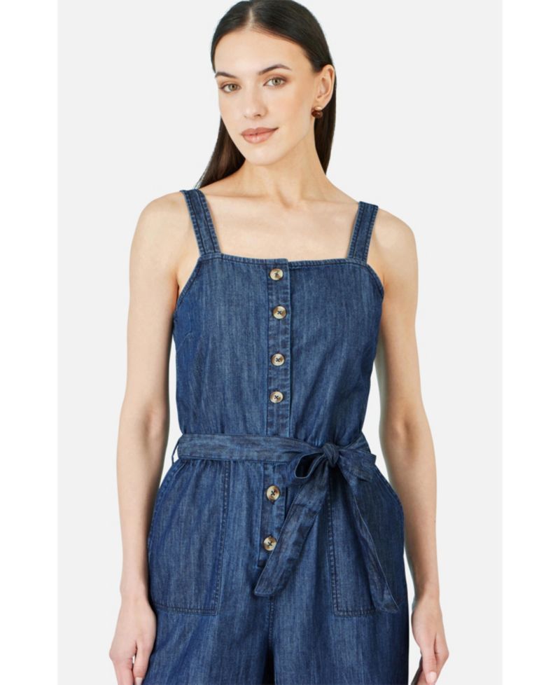 Women's Chambray Button Through Jumpsuit