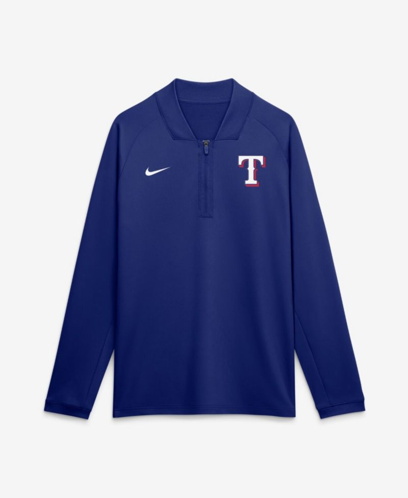 Men's Royal Texas Rangers Authentic Collection Dri-FIT Raglan Half-Zip Pullover Hoodie