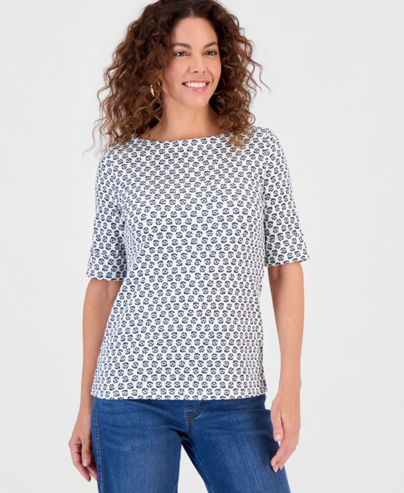 Petite Boat Neck Knitted Top