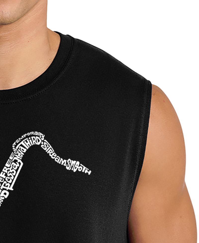 Men's Saxophone Music Word Art Graphic Tank Top