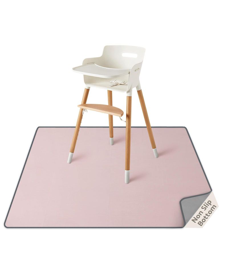 Wipeable Waterproof Anti Slip Floor Protector Mat For Highchair And Mess Cleanup