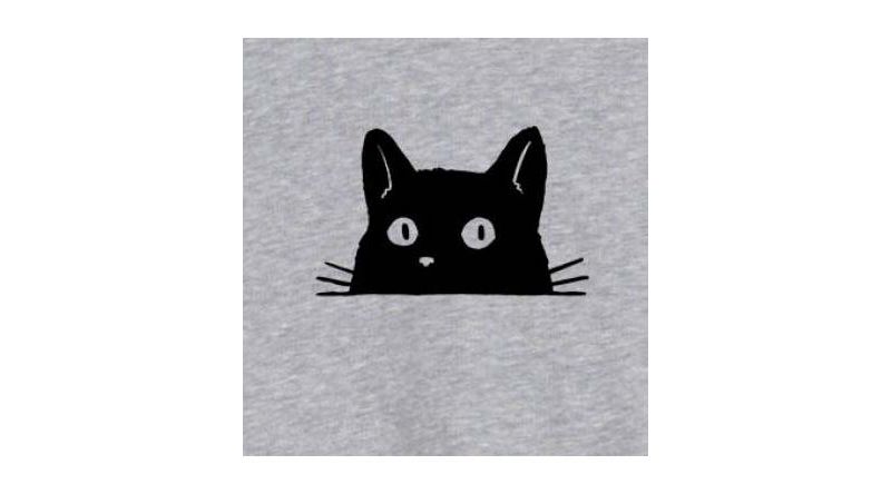 Trendy Juniors Peeking Cat Graphic Oversized Tee