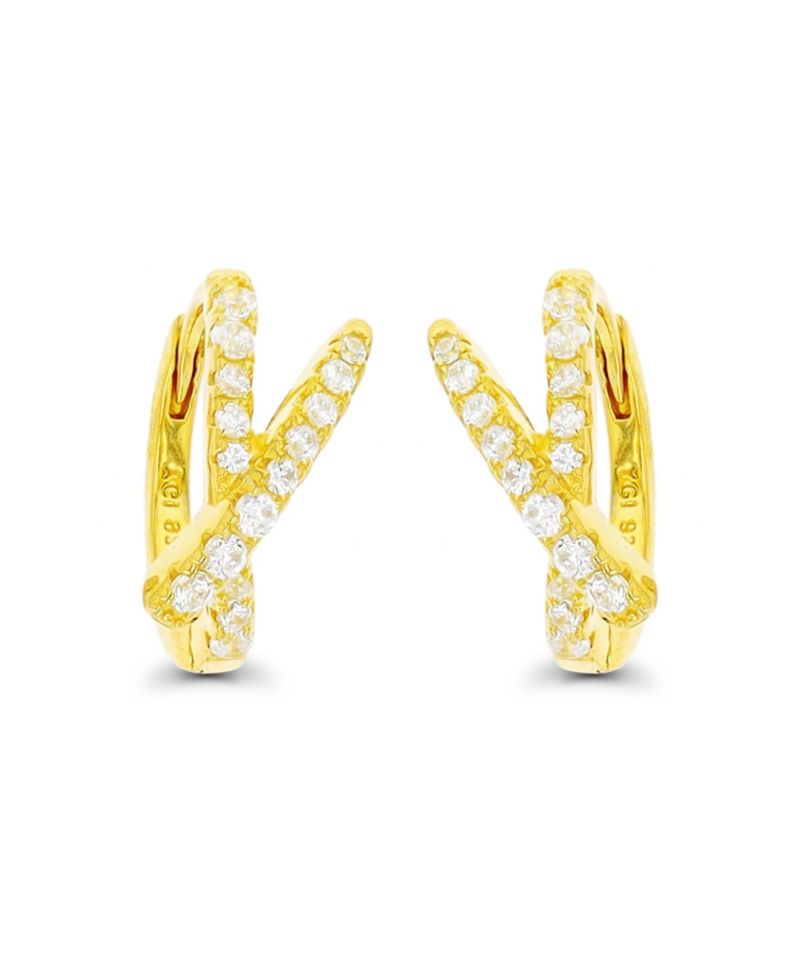 Overlapped Hoop Earrings in 14K Gold Plated or Sterling Silver