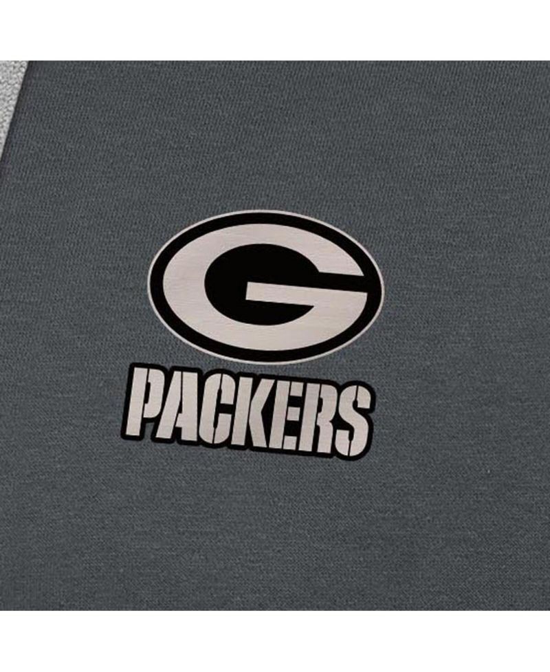 Men's Charcoal Green Bay Packers Brushed Carbon Victory Pullover Hoodie