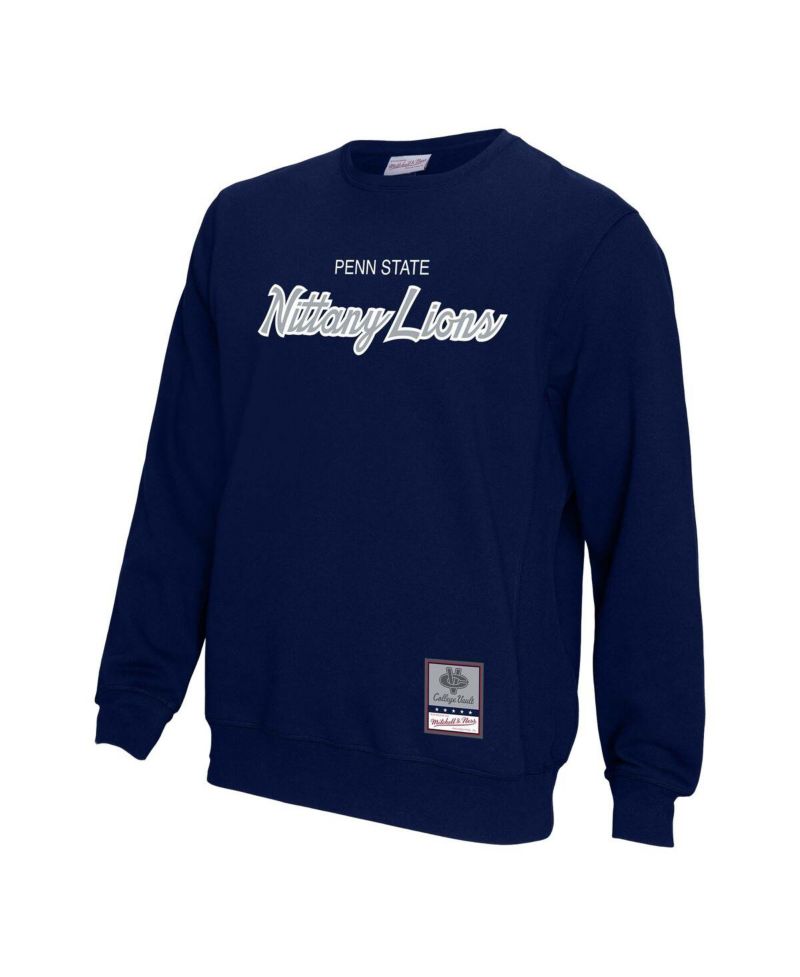 Men's Navy Penn State Nittany Lions Elite Script Pullover Sweatshirt
