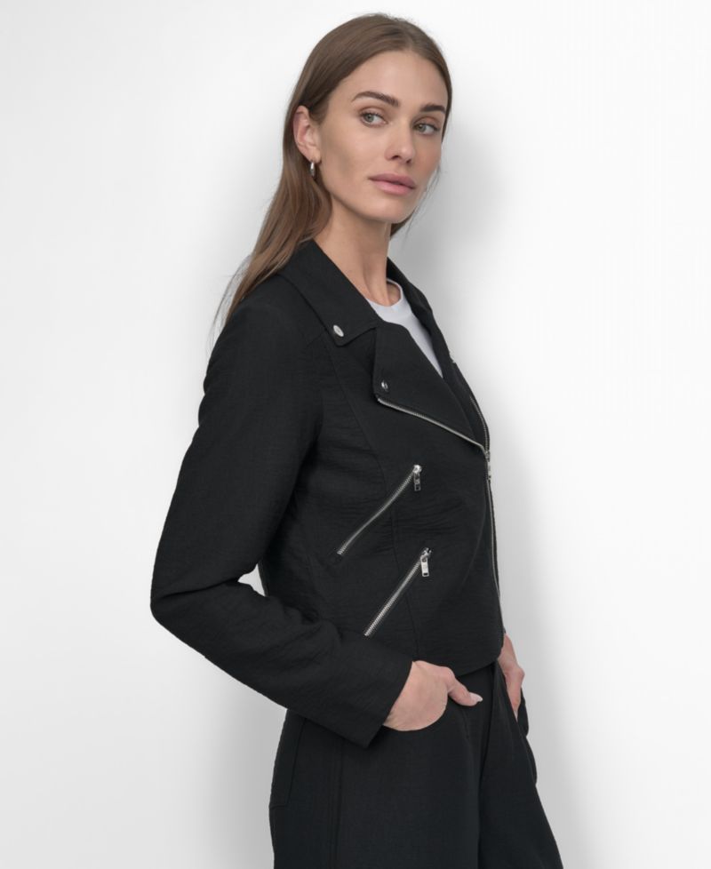 Women's Zipper Detailed Crinkle Jacket