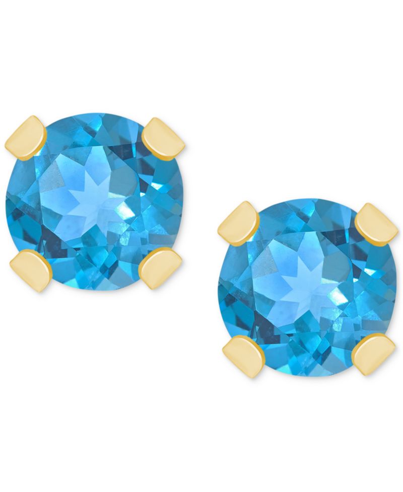Rhodolite Garnet Stud Earrings (1/4 ct. t.w.) in 14k White or Yellow Gold (Also in Citrine, Sky Blue Topaz, Peridot & Opal)