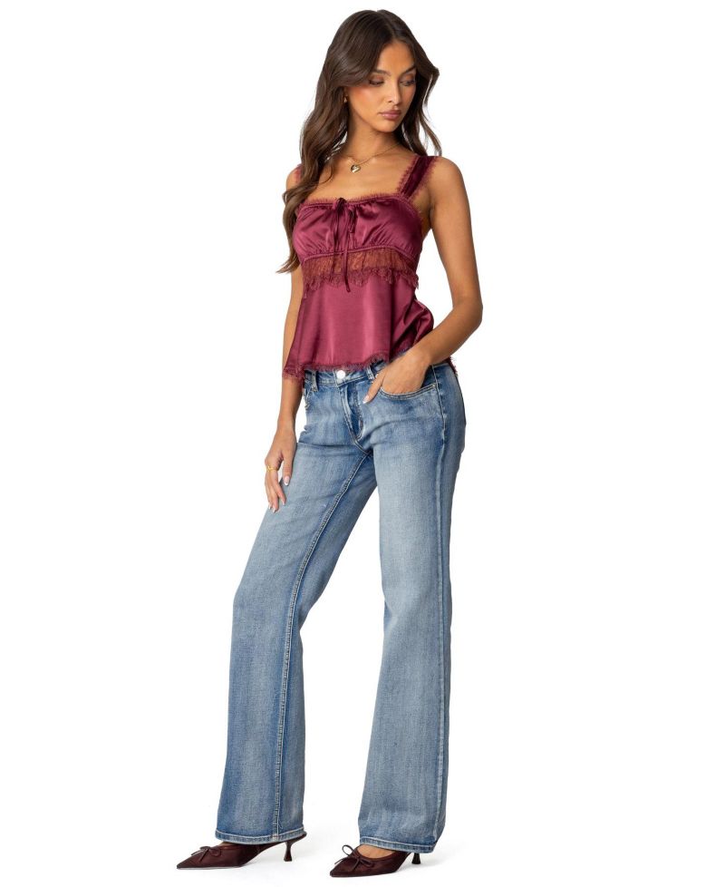 Women's Loryn Lacey Satin Top