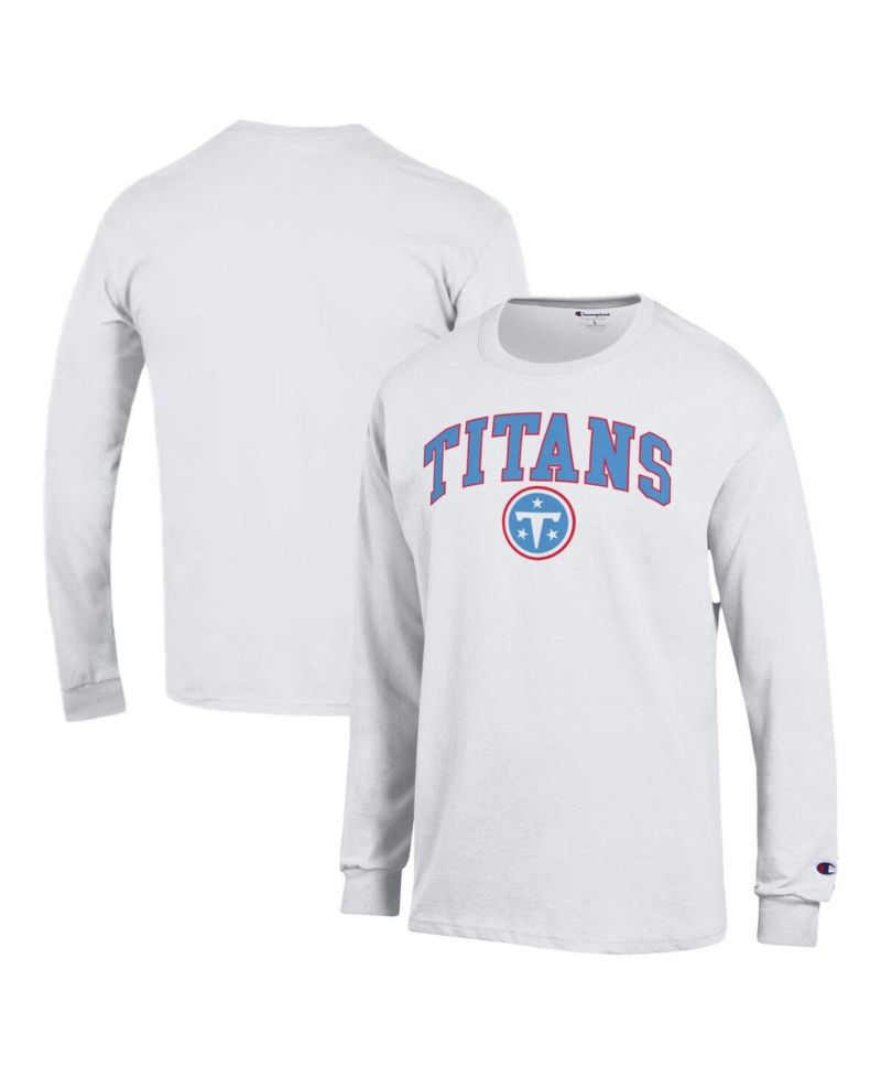 Men's White Tennessee Titans Arch Over Logo Long Sleeve T-Shirt