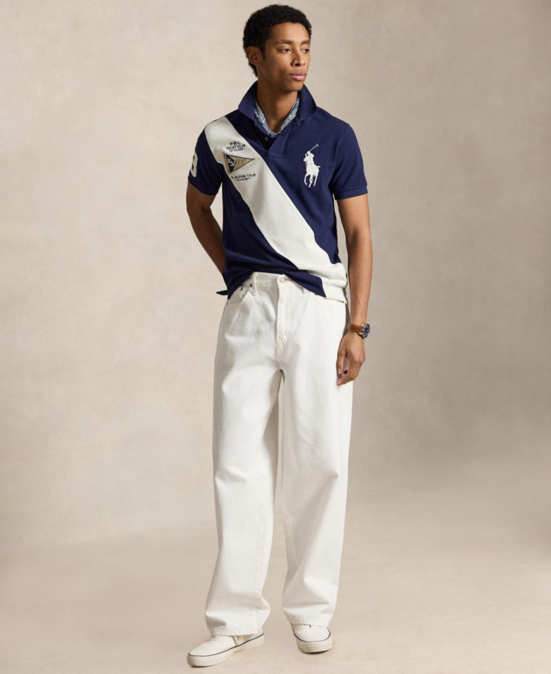 Men's Custom Slim-Fit Big Pony Mesh Polo Shirt