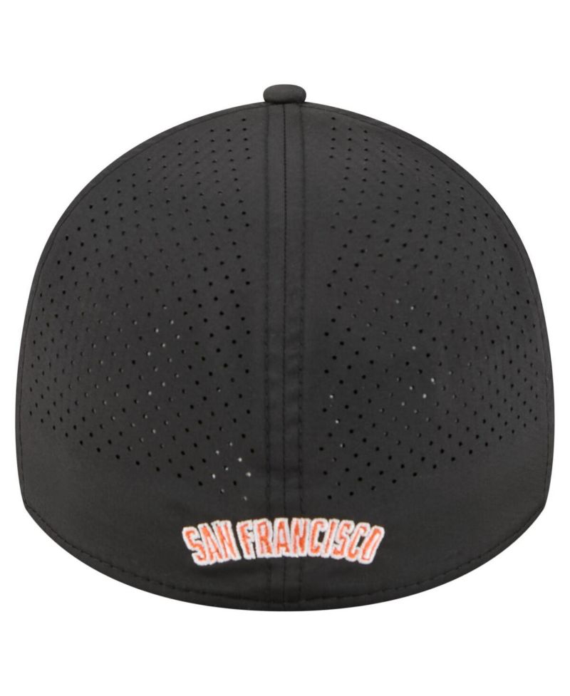 Men's Black San Francisco Giants 39THIRTY A-Frame Perforated Flex Hat