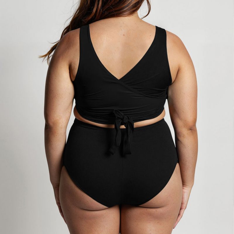 Plus Size Emery 2-Piece Wrap Style Swim Set With Reversible Top and High-Waisted Bottom