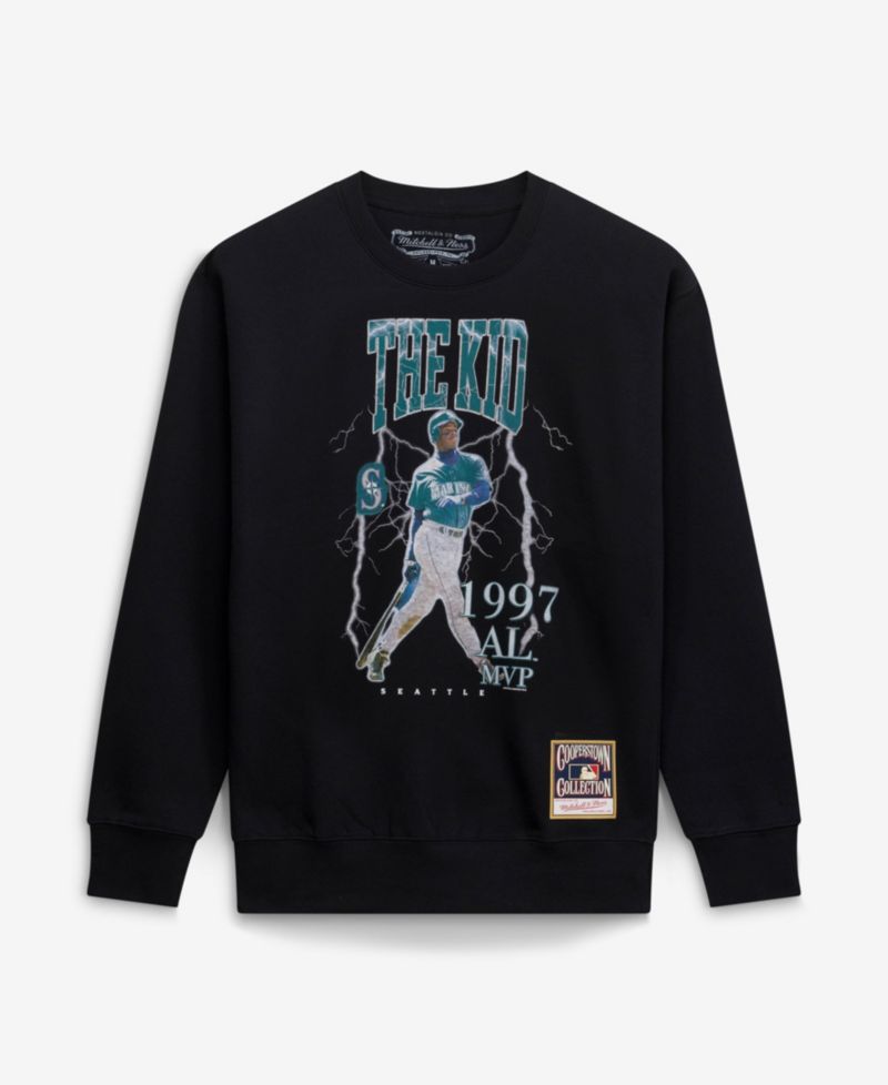 Men's Ken Griffey Jr. Black Seattle Mariners Cooperstown Collection Nickname Player Graphic Sweatshirt