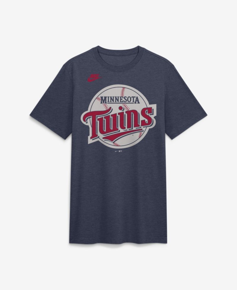Men's Heather Navy Minnesota Twins Cooperstown Logo Tri-Blend T-Shirt