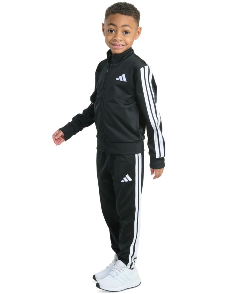 Toddler & Little Boys Tricot Long-Sleeve Essential 3-Stripe Track Jacket & Pants, 2 Piece Set