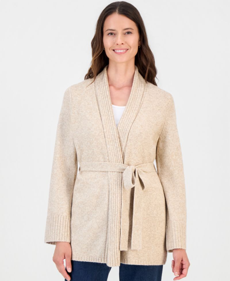 Petite Luxsoft Wrap Front Cardigan, Macy's Exclusive