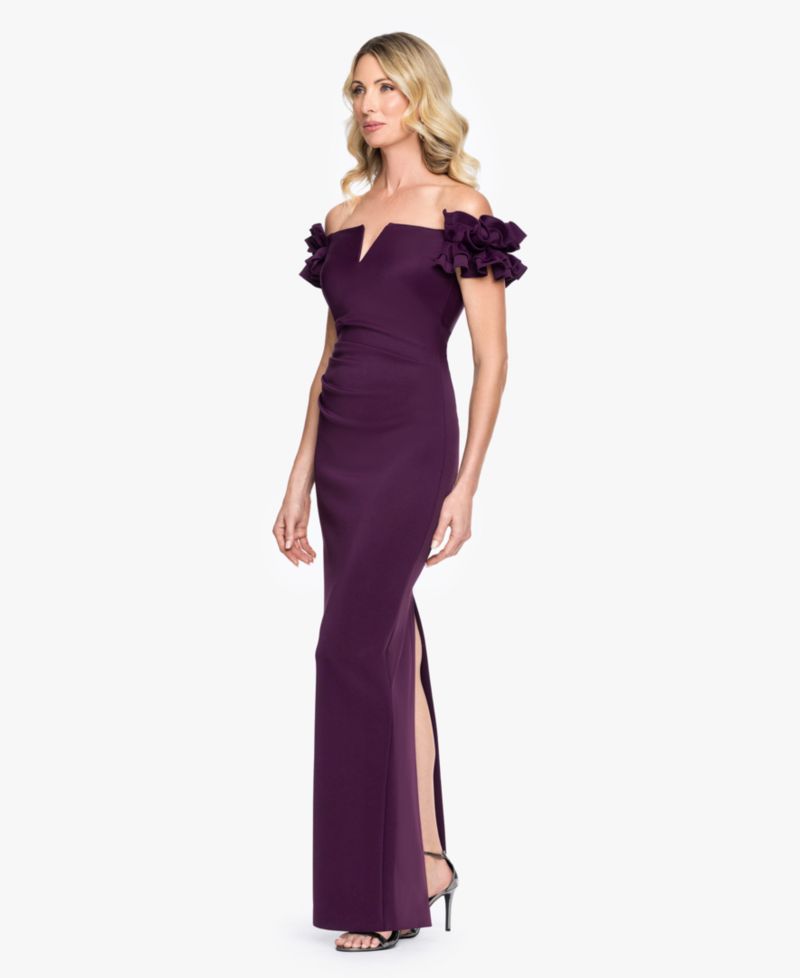 Women's Off-The-Shoulder Ruffle-Sleeve Ball Gown
