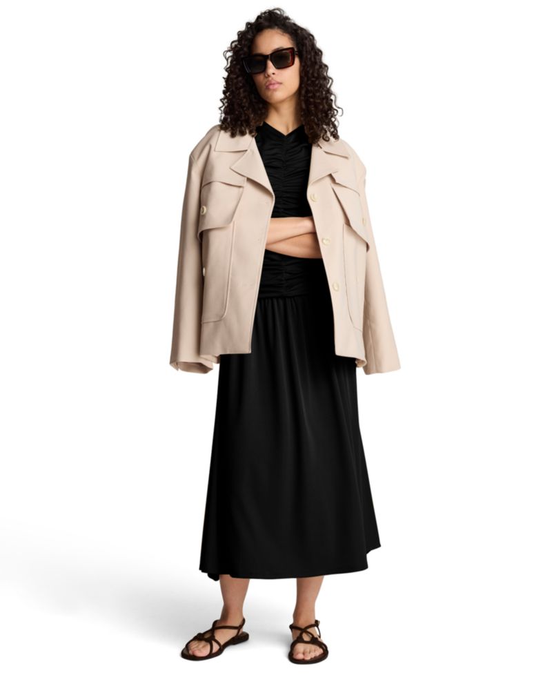 Women's Ruched A-Line Midi Dress