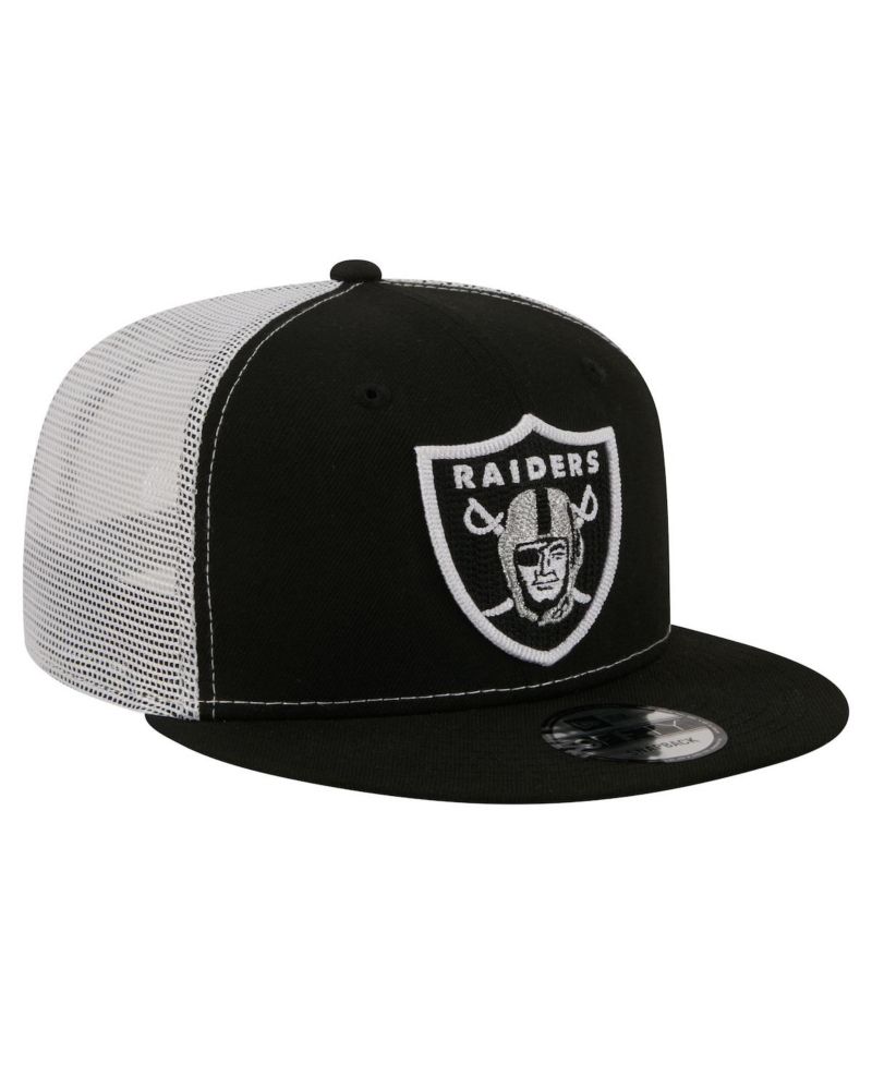 Men's Black Las Vegas Raiders Core Team 9FIFTY Trucker Snapback Hat