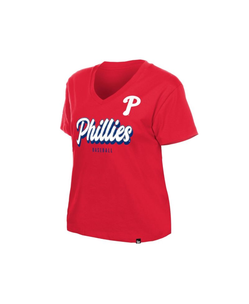 Women's Red Philadelphia Phillies V-Neck T-Shirt