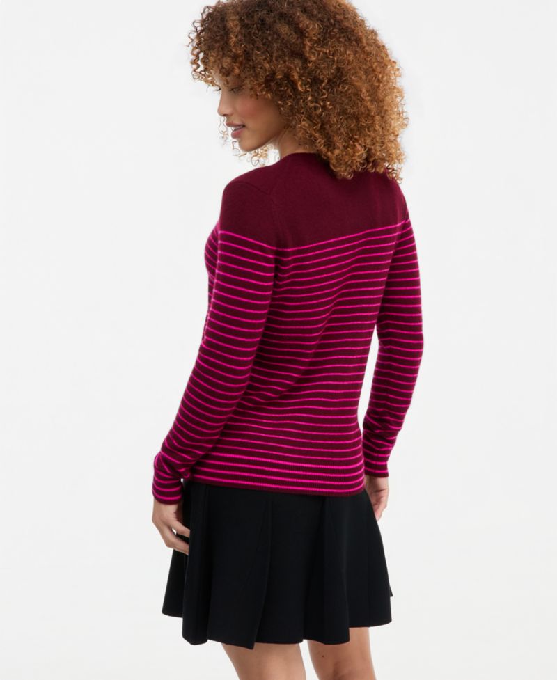 100% Cashmere Women's Petite Long-Sleeve Crewneck Sweater