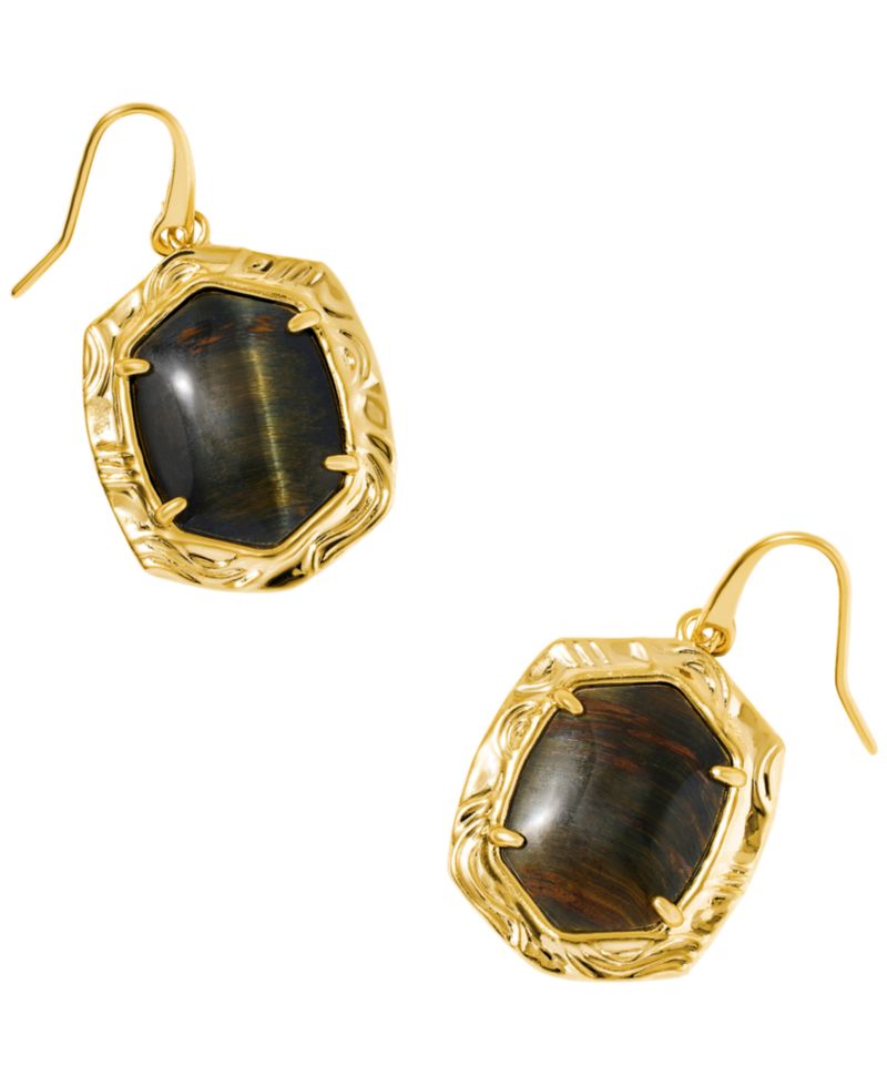 Tiger Eye Striped Daphne Drop Earrings